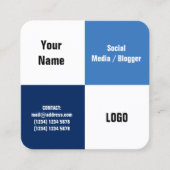 Carte De Visite Carré Couverture moderne fendue de quatre carrés (Devant)