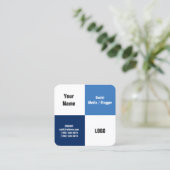 Carte De Visite Carré Couverture moderne fendue de quatre carrés (Debout devant)