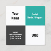 Carte De Visite Carré Couverture moderne fendue de quatre carrés (Devant)