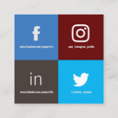 Carte De Visite Carré Couverture moderne fendue de quatre carrés (Dos)