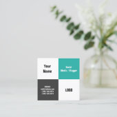 Carte De Visite Carré Couverture moderne fendue de quatre carrés (Debout devant)