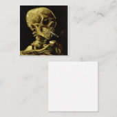 Carte De Visite Carré Crâne d'un squelette avec feu de cigarette Vincent (Devant / Derrière)