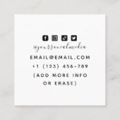 Carte De Visite Carré Crâne gothique et casque Samurai Artiste de tatoua (Dos)