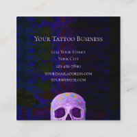 Crâne gothique Visage bleu violet Cool tatouage Sh