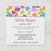 Carte De Visite Carré Crayon Couleur Splashes Artsy Creative (Devant)