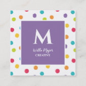 Carte De Visite Carré Crayon Pois Artsy Creative (Dos)
