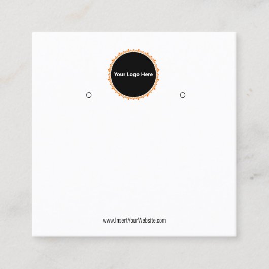 Carte De Visite Carré Creat Your Custom Logo Earring Display Card  (Devant)