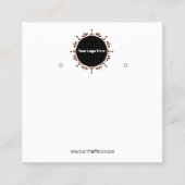 Carte De Visite Carré Creat Your Custom Logo Earring Display Card (Devant)