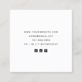 Carte De Visite Carré Créateur de bijoux d'Agate Vert Abstrait (Dos)