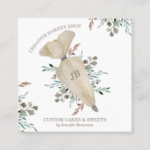 Carte De Visite Carré Créateur de nourriture boulangerie Boho Chic