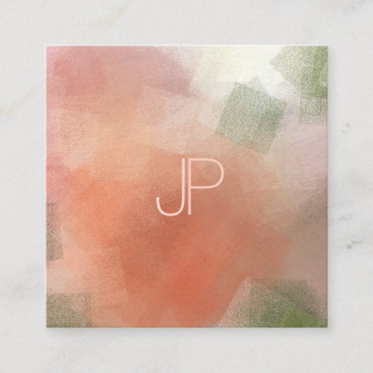 Carte De Visite Carré Créatif Moderne Monogramme Luxueux Modèle Elite (Devant)