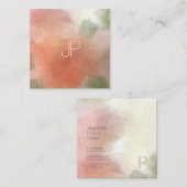 Carte De Visite Carré Créatif Moderne Monogramme Luxueux Modèle Elite (Devant / Derrière)