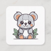 Carte De Visite Carré Création Kawaii Magic Koala Vector (Devant)