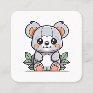 Carte De Visite Carré Création Kawaii Magic Koala Vector