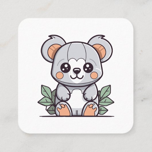Carte De Visite Carré Création Kawaii Magic Koala Vector (Dos)