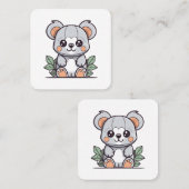 Carte De Visite Carré Création Kawaii Magic Koala Vector (Devant / Derrière)