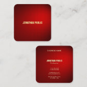 Carte De Visite Carré Creative Black Red Damask Design Modèle de luxe (Devant / Derrière)