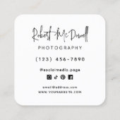Carte De Visite Carré Creative social media style photographer (Dos)