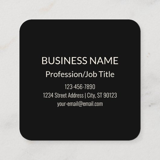 Carte De Visite Carré Créer instantanément un code QR | Modifiable blanc (Dos)