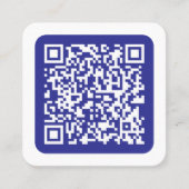 Carte De Visite Carré Créer un code QR analysable | Bleu foncé modifiabl (Devant)