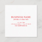 Carte De Visite Carré Créer un code QR rouge numérisable (modifiable) (Dos)