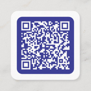 Carte De Visite Carré Créer un code QR scannable Bleu foncé modifiable