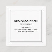 Carte De Visite Carré Créer un code QR scannable | Noir & Blanc (Dos)