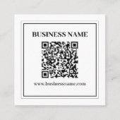 Carte De Visite Carré Créer un code QR scannable | Noir & Blanc (Devant)