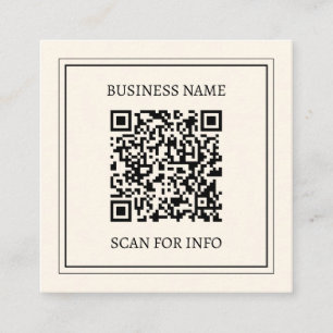 Carte De Visite Carré Créez instantanément un code QR scannable pour l'e