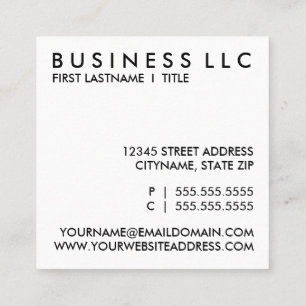 Carte De Visite Carré créez votre propre carré