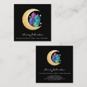 Carte de visite Carré Crescent Moon et Crystals (Devant / Derrière)