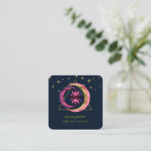 Carte De Visite Carré Crescent Moon Mystic Lotus Flower Healing Energy (Debout devant)