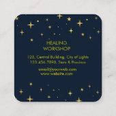 Carte De Visite Carré Crescent Moon Soleil Violet Mystique Boho Ciel cos (Dos)