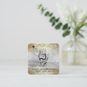 Carte De Visite Carré *~* Cristaux Boho Hand Snake Lune Magique Gris  (Debout devant)