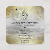 Carte De Visite Carré *~* Cristaux Boho Hand Snake Lune Magique Gris  (Dos)
