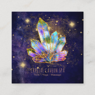 Carte De Visite Carré *~* Cristaux cosmiques Gold Parties scintillant St