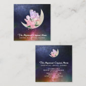 Carte De Visite Carré *~* Cristaux de lune Nebula céleste cosmique flora (Devant / Derrière)