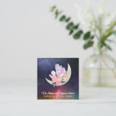 Carte De Visite Carré *~* Cristaux de lune Nebula céleste cosmique flora (Debout devant)