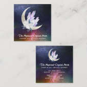 Carte De Visite Carré *~* Cristaux de lune Nebula florale (Devant / Derrière)