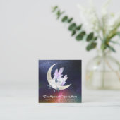 Carte De Visite Carré *~* Cristaux de lune Nebula florale (Debout devant)