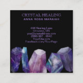 Carte De Visite Carré * Cristaux d'univers d'aquarelle de pierre gemme (Dos)