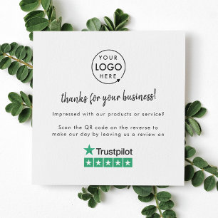 Carte De Visite Carré Critiques Trustpilot   Business Review Link QR Cod