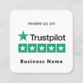 Carte De Visite Carré Critiques Trustpilot | Code QR professionnel minim (Devant)