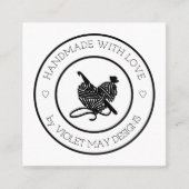 Carte De Visite Carré Crochet crochet et insigne de fil fait main avec a (Devant)