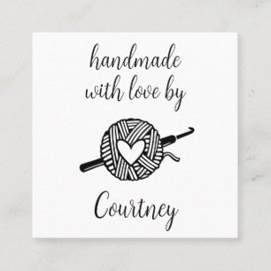 Carte De Visite Carré Crochet Fait Avec Amour