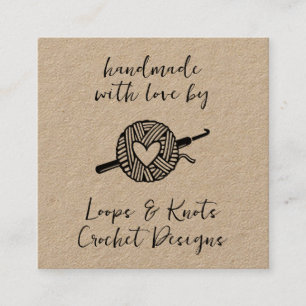 Carte De Visite Carré Crochet Fait Avec Amour