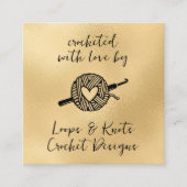Carte De Visite Carré Crocheté Avec Amour (Devant)