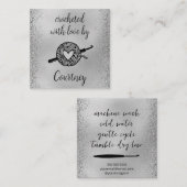 Carte De Visite Carré Crocheté Avec Amour (Devant / Derrière)
