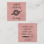 Carte De Visite Carré Crocheté Avec Amour (Devant / Derrière)