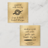 Carte De Visite Carré Crocheté Avec Amour (Devant / Derrière)